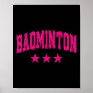 Póster Badminton Todas Las Estrellas Rosadas Clic Retro V