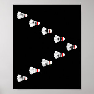Póster Bádminton - Volantes volando en formación V