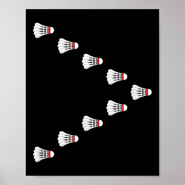 Póster Bádminton - Volantes volando en formación V (Frente)
