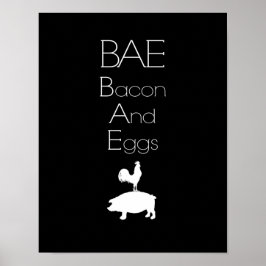 Póster BAE 0 Bacon y Poster de cocina de huevos