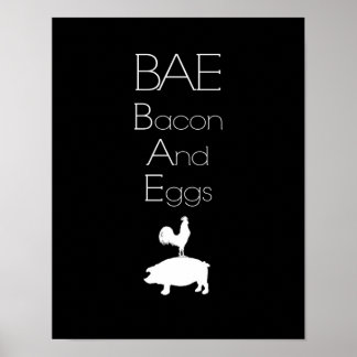 Póster BAE 0 Bacon y Poster de cocina de huevos