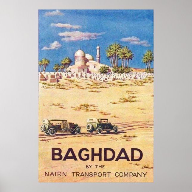 Póster Bagdad Irak Viajes de época (Frente)