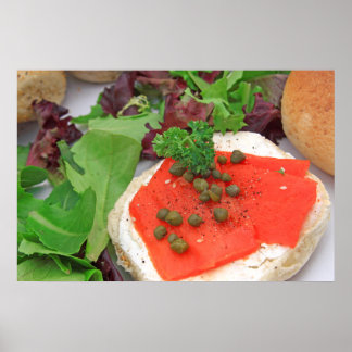 Póster Bagel de salmón ahumado