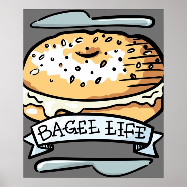 Póster Bagel Life Todo lo de los Bagels es todo para mí (Frente)