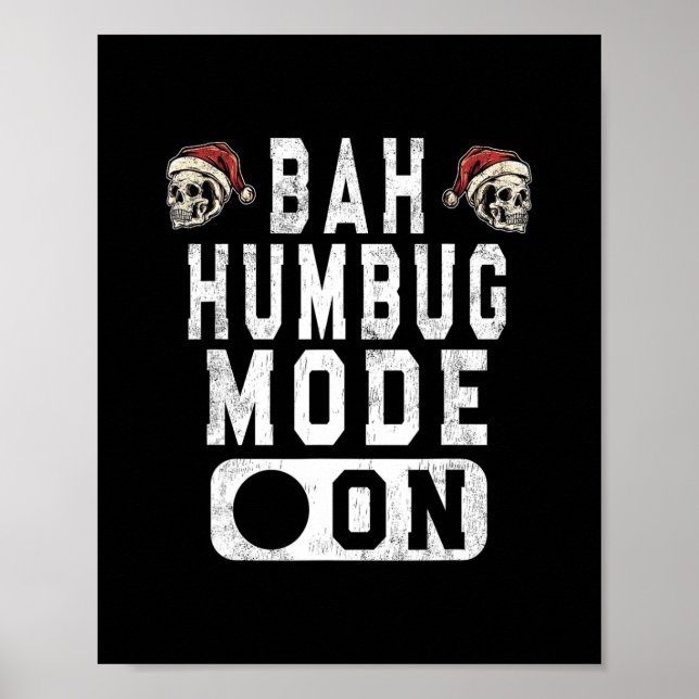 Póster bah humbug mode on - graciosos navidades grumpy at (Frente)