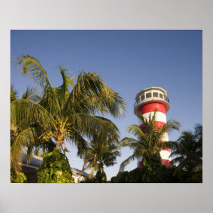 Póster Bahamas, isla Grand Bahama, puerto libre, escenari
