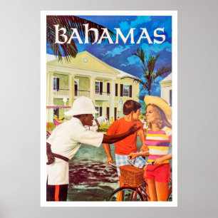 Póster Bahamas, policía educado camino a la pareja