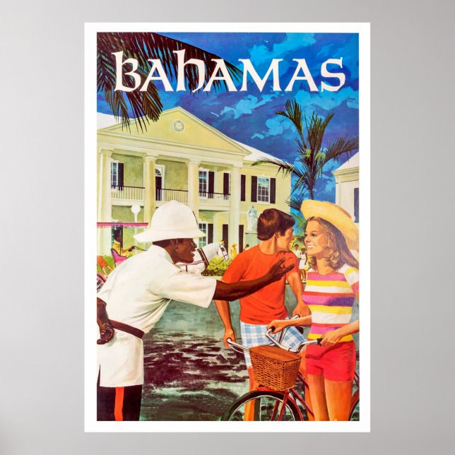 Póster Bahamas, policía educado camino a la pareja (Frente)