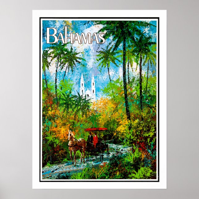 Póster Bahamas, recorrer la selva, la cosecha, viajar (Frente)