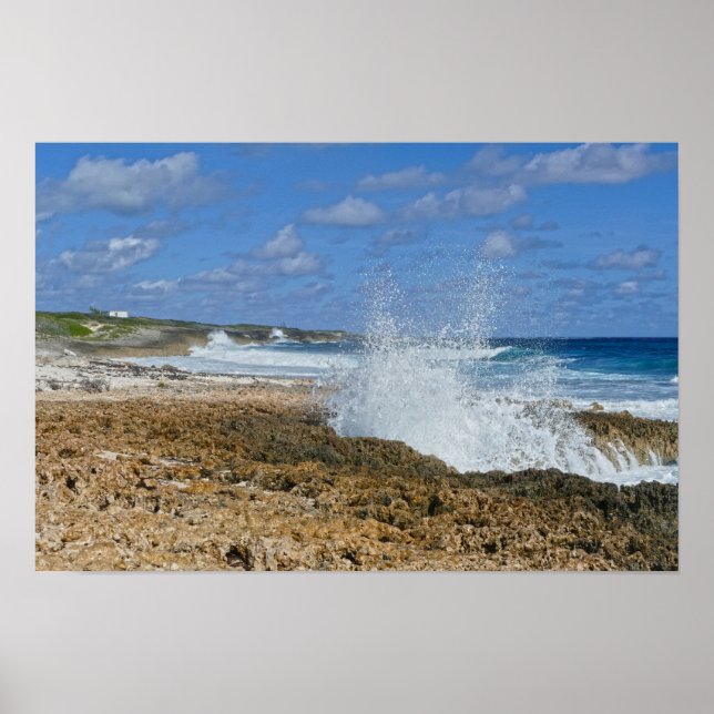 Póster Bahamas Splash, Gran Isla Abaco, Las Bahamas (Frente)
