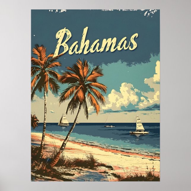 Póster Bahamas Vintage (Frente)