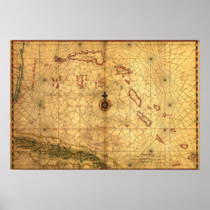 Póster BahamasPanoramic MapBahamas