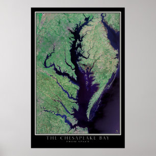 Póster Bahía de Chesapeake Maryland - mapa por satélite