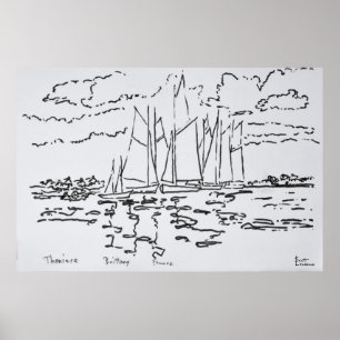 Póster Bahía de Concarneau  Bretaña, Francia