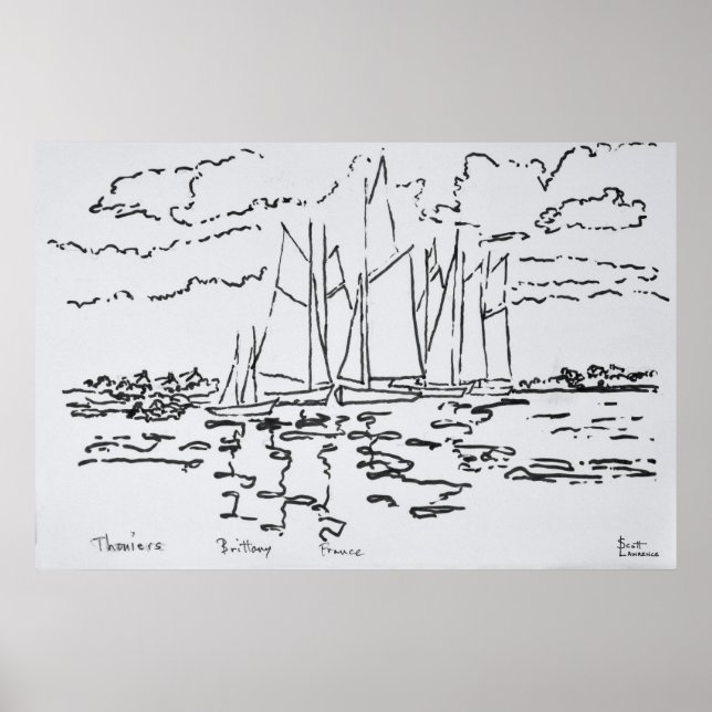 Póster Bahía de Concarneau | Bretaña, Francia (Frente)