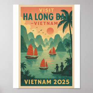 Póster bahía de ha long vietnam viajes 2026