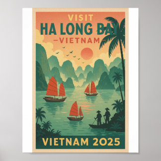 Póster bahía de ha long vietnam viajes 2026