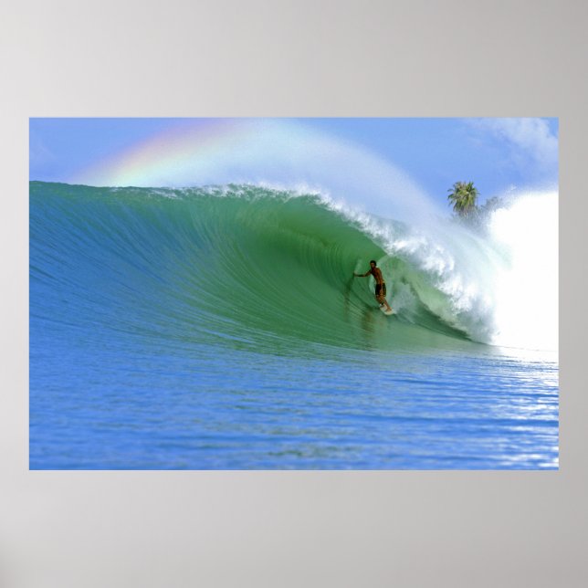 Póster Bahía de Lagundri: Paraíso de Surfistas (Frente)