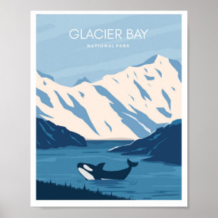 Póster Bahía de los Glaciares Parque Nacional Alaska