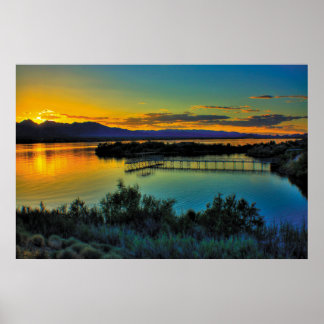 Póster Bahía de Mesquite del Sur al atardecer