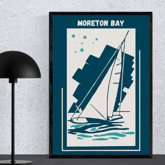 Póster Bahía de Moreton en Queensland - Vintage Sailing