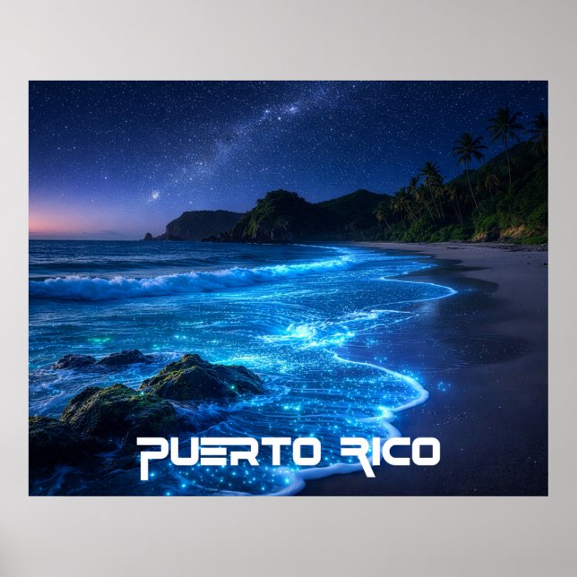 PÓSTER BAHÍA DE MOSQUITOS - PUERTO RICO (Frente)