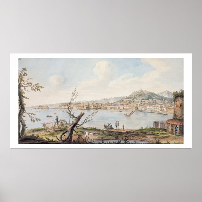 Póster Bahía de Nápoles a orillas del mar cerca del Madda (Frente)