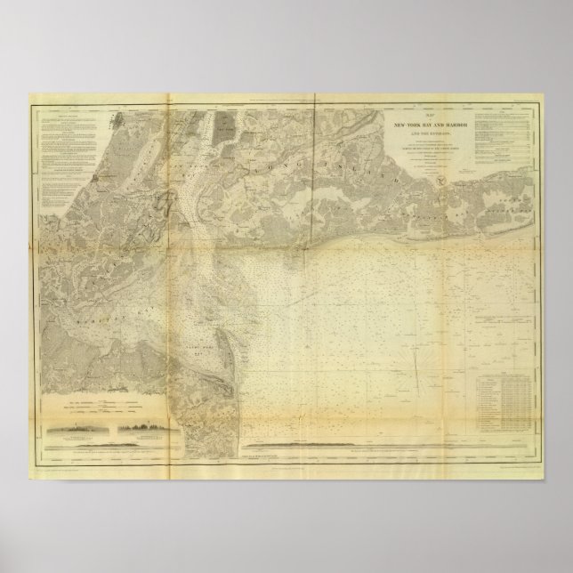 Póster Bahía de Nueva York, puerto (Frente)