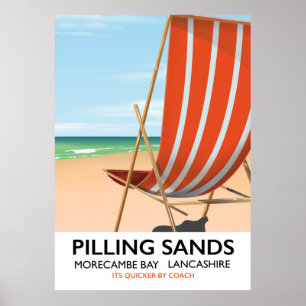 Póster Bahía de Pilling Sands Morecambe, Lancashire
