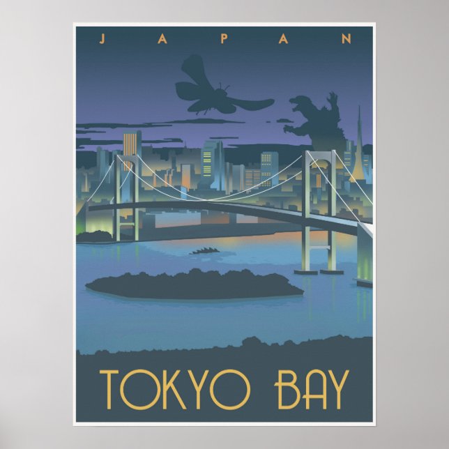 Póster Bahía de Tokio de noche (Frente)