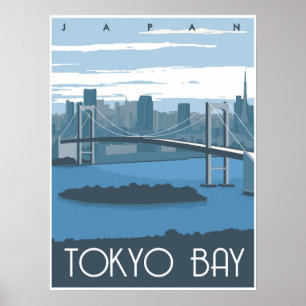 Póster Bahía de Tokio durante el día