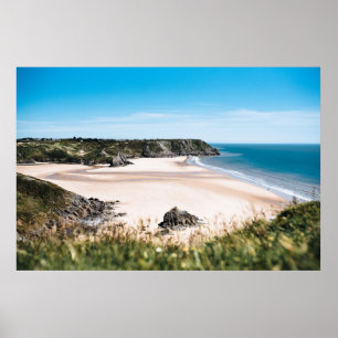 PÓSTER BAHÍA DE TRES ACANTILADOS, GOWER, PAÍS DE GALES