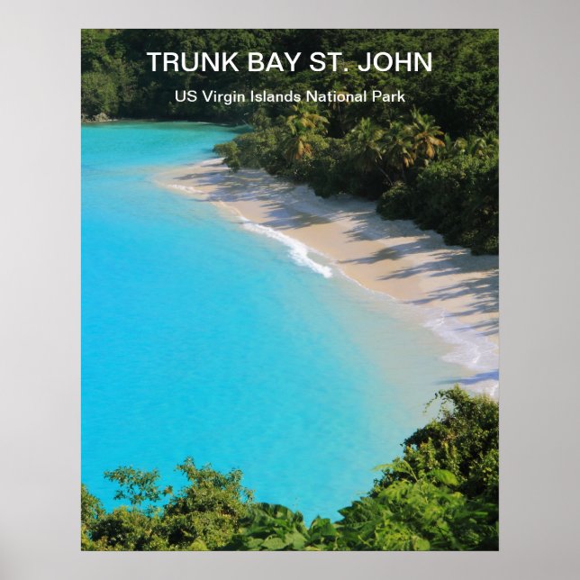 Póster Bahía de Trunk, St, John, Parque Nacional USVI (Frente)