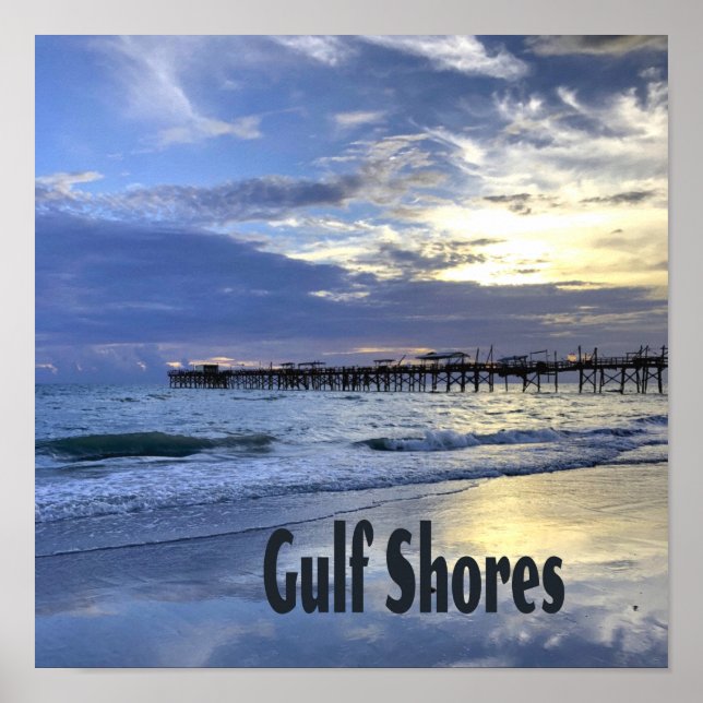Póster Bahía del Golfo Pérsico de Alabama Beach Sunrise P (Frente)