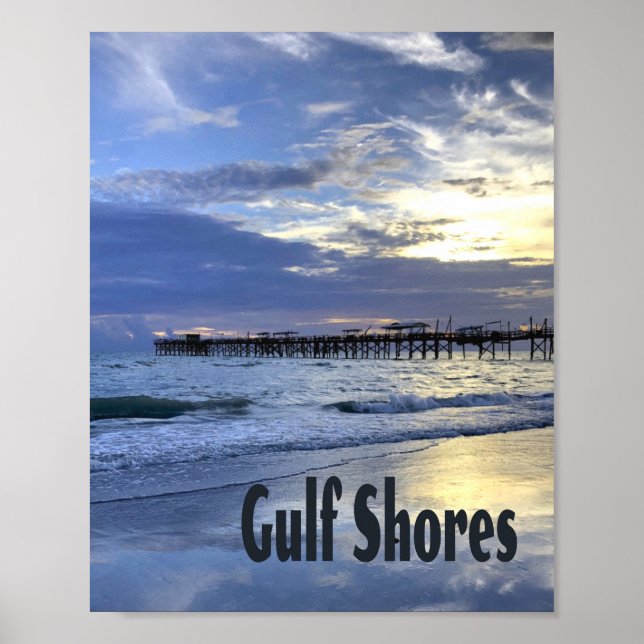 Póster Bahía del Golfo Pérsico de Alabama Beach Sunrise P (Frente)