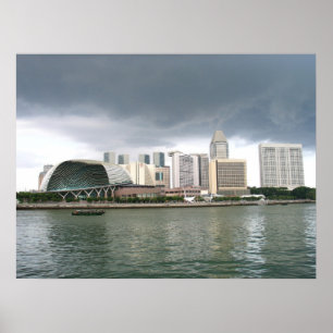 Póster Bahía del puerto deportivo de Singapur