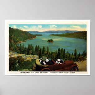 Póster Bahía esmeralda, los años 20 del lago Tahoe