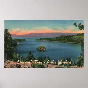 Póster Bahía Esmeralda - Poster del lago Tahoe