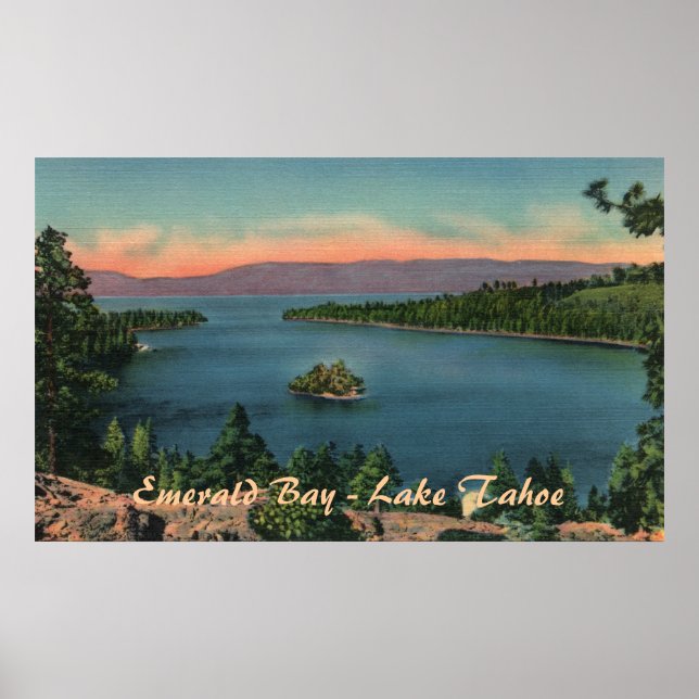 Póster Bahía Esmeralda - Poster del lago Tahoe (Frente)