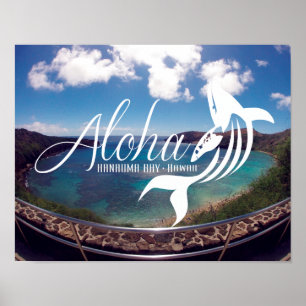 Póster Bahía Hawaii de Hanauma de la hawaiana