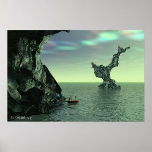 Póster Bahía mineral en la ensenada esmeralda