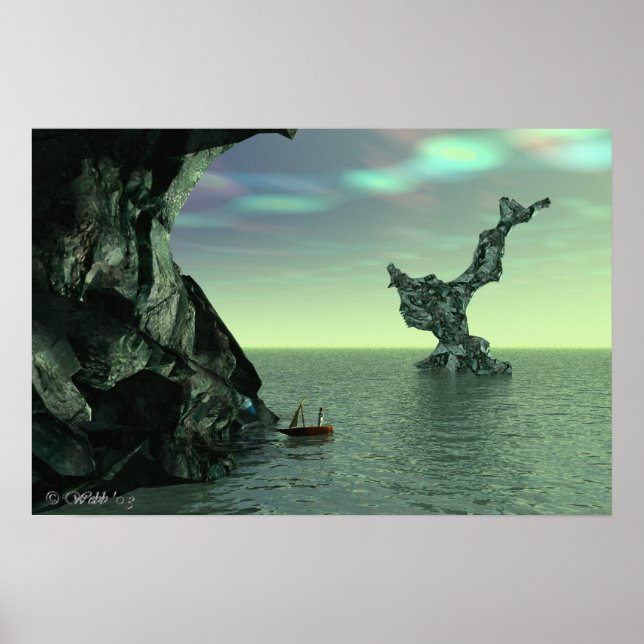 Póster Bahía mineral en la ensenada esmeralda (Frente)