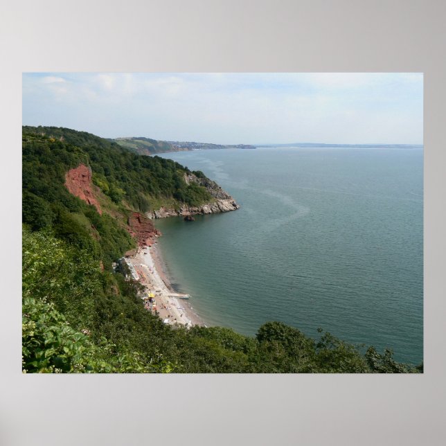Póster Bahía Oddicombe, Torquay, Inglaterra (Frente)