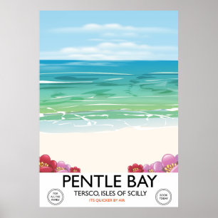 Póster Bahía Pentle, Tresco, Islas Sorlingas