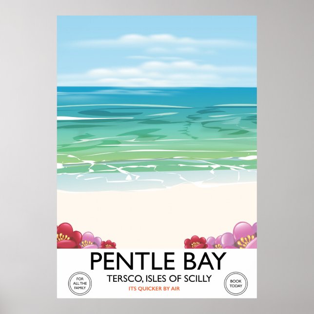 Póster Bahía Pentle, Tresco, Islas Sorlingas (Frente)