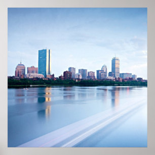 Póster Bahía posterior de Boston a través del río Charles
