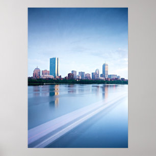 Póster Bahía posterior de Boston a través del río Charles