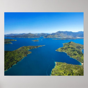 Póster Bahía Torea, Queen Charlotte Sound, Marlborough