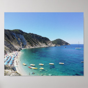 Póster Bahía turquesa en el mar italiano - fotografía pan