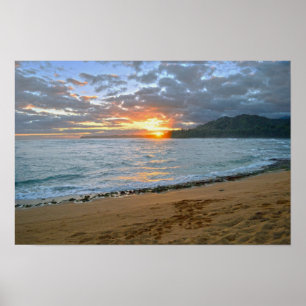 Póster Bahía Wainiha, Kauai, Hawái, Amanecer